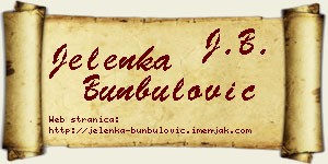 Jelenka Bunbulović vizit kartica